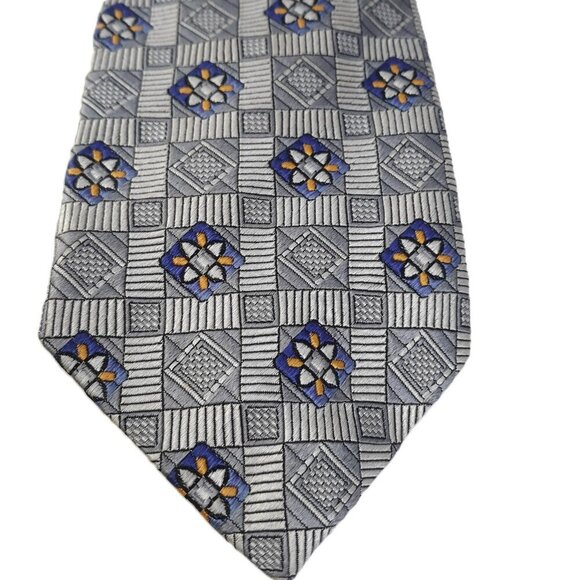 J. Z. Richards Geometric Silk Tie 3.75 x 61 Office Quiet Luxury - Picture 1 of 4